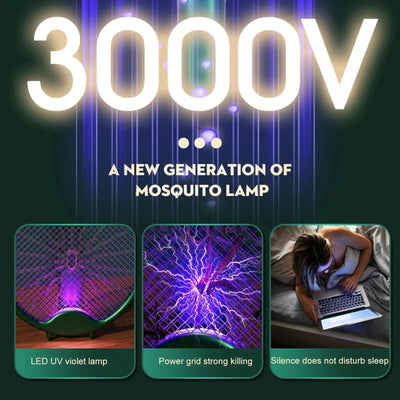 Mosquito Racket Killer Lamp USB Rechargeable Foldable Lamp