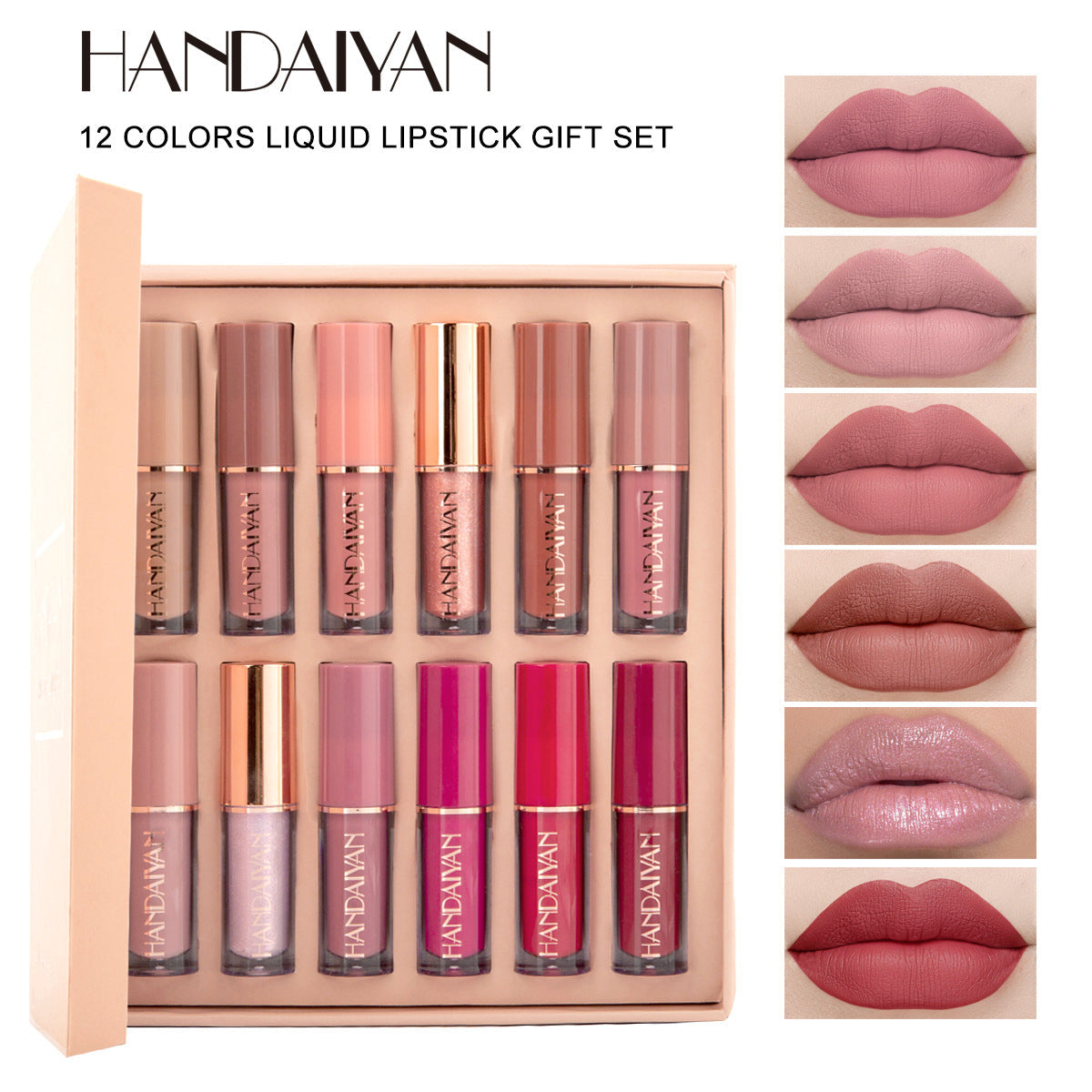 12-Piece Matte Liquid Lipstick & High Shine Lip Gloss Waterproof Set.