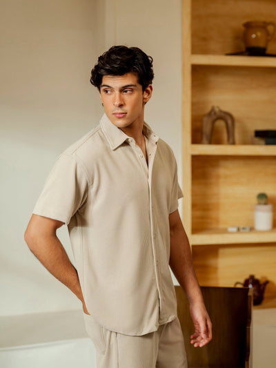 Waffle Knit Co-ord Set Shirt