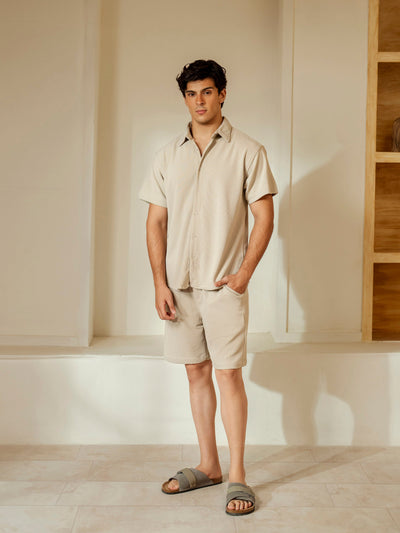 Waffle Knit Co-ord Set Shirt